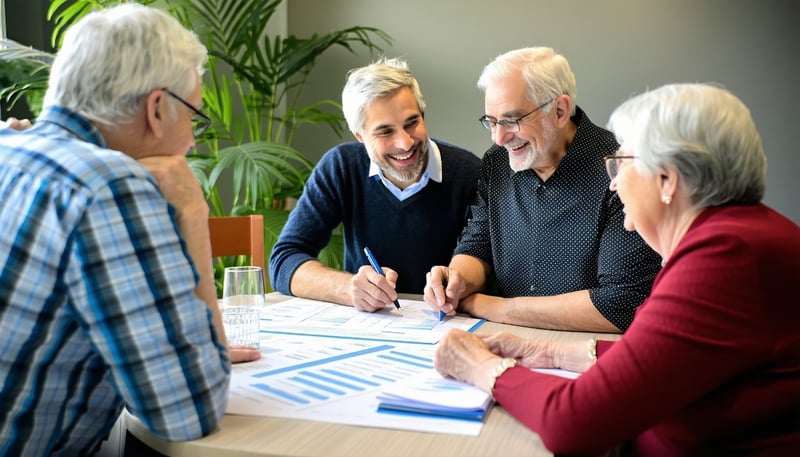 Trusted advisor assisting seniors with life insurance options