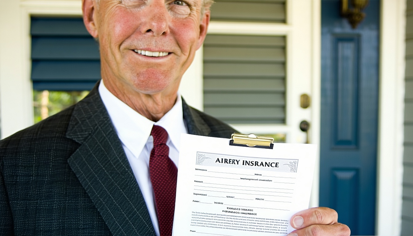Veteran proudly holding insurance documents