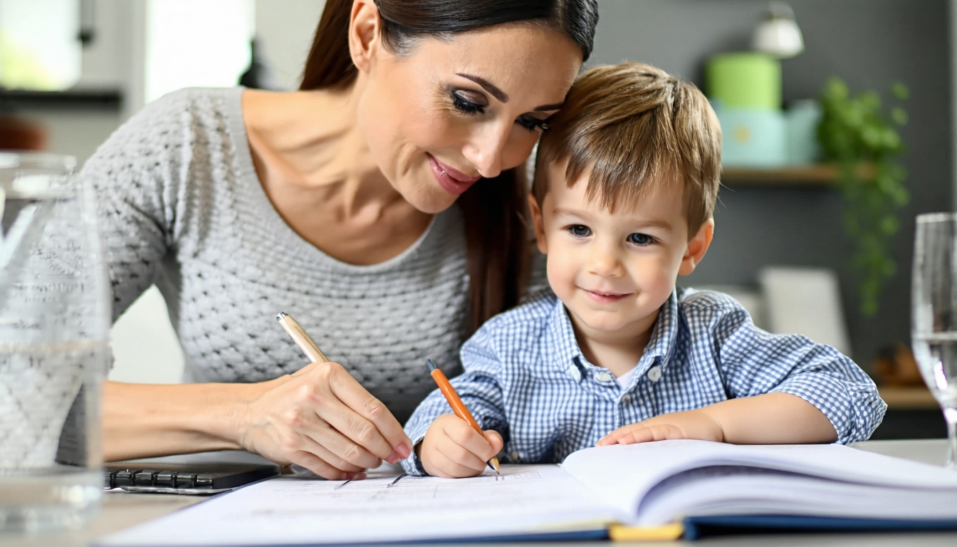 Adult child helping parent understand insurance options